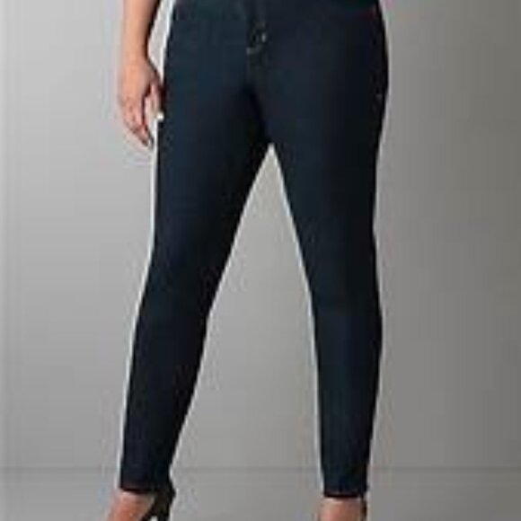 LB Dark Rinse Skinny Jeans with Tighter Tummy Technology Sz 20 - Picture 2 of 2